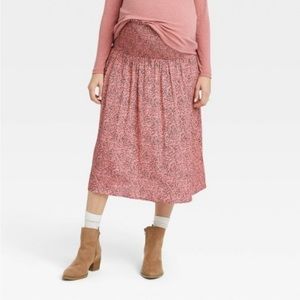 The Nines by HATCH™M Smocked Waist Maternity Skirt Clay Pink S